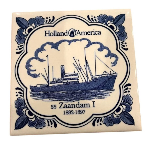 Holland America Line Ceramic Coaster Tiles Set of 6 - Picture 3 of 10